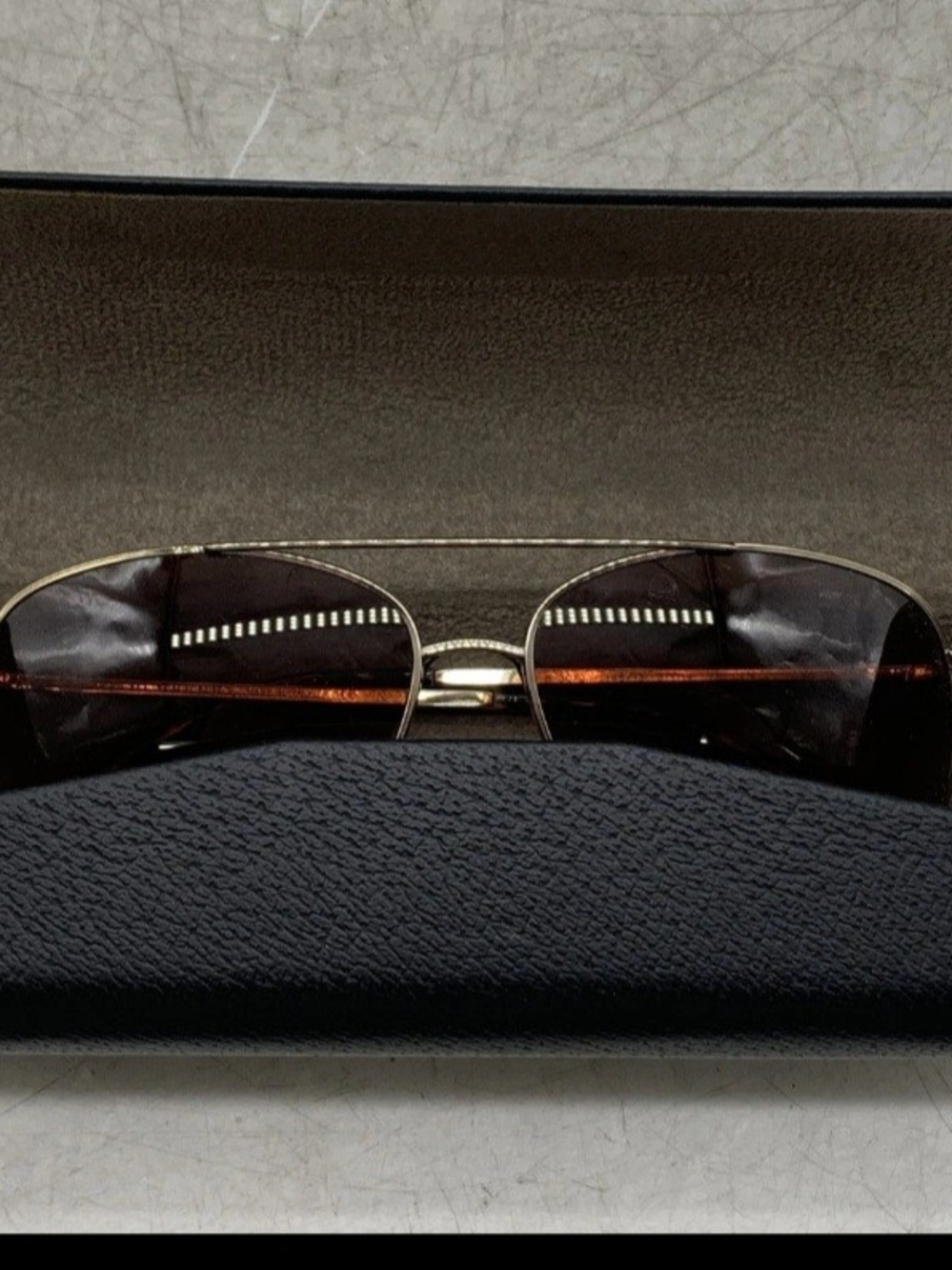 Burberry Gold Frame Brown Lens Men’s Sunglasses